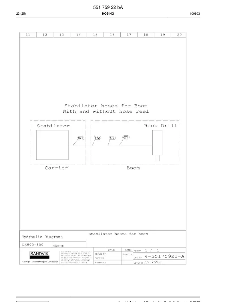 55175922b 551 759 22b HOSING - Sandvik Technical Drawing
