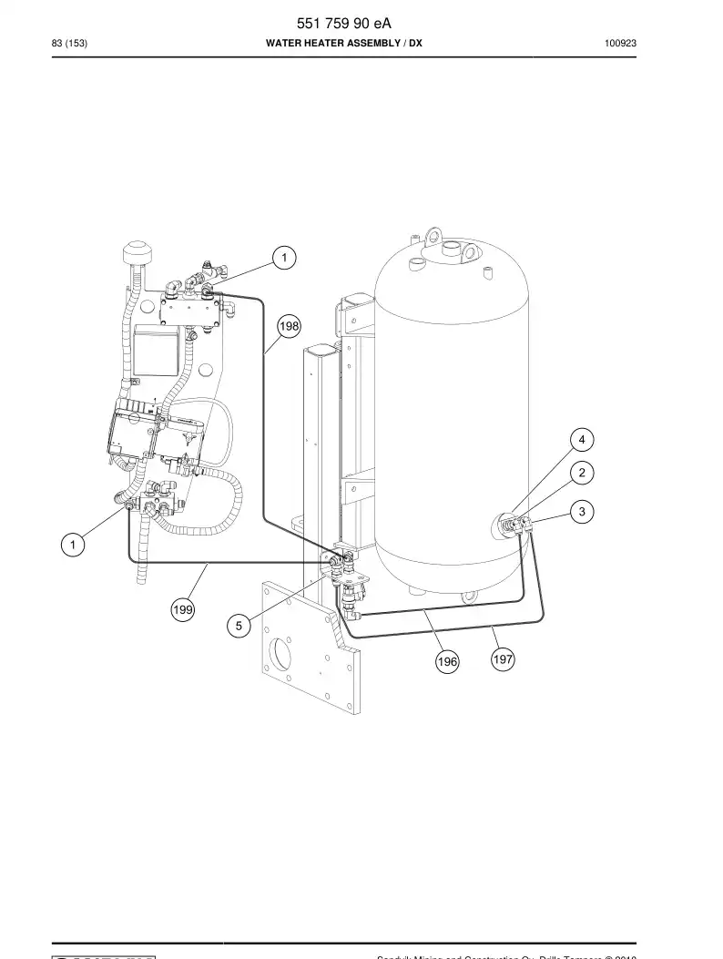 55175990e 551 759 90e WATER HEATER ASSEMBLY - Sandvik Technical Drawing