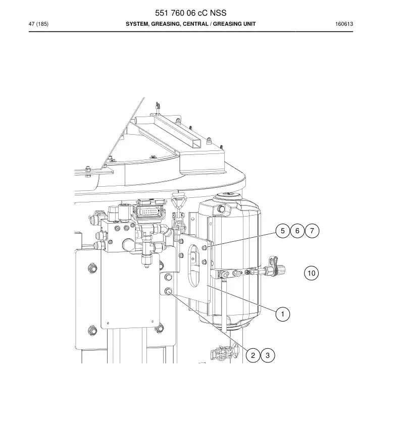 55176006c 551 760 06c System, Greasing, Central - Sandvik Technical Drawing