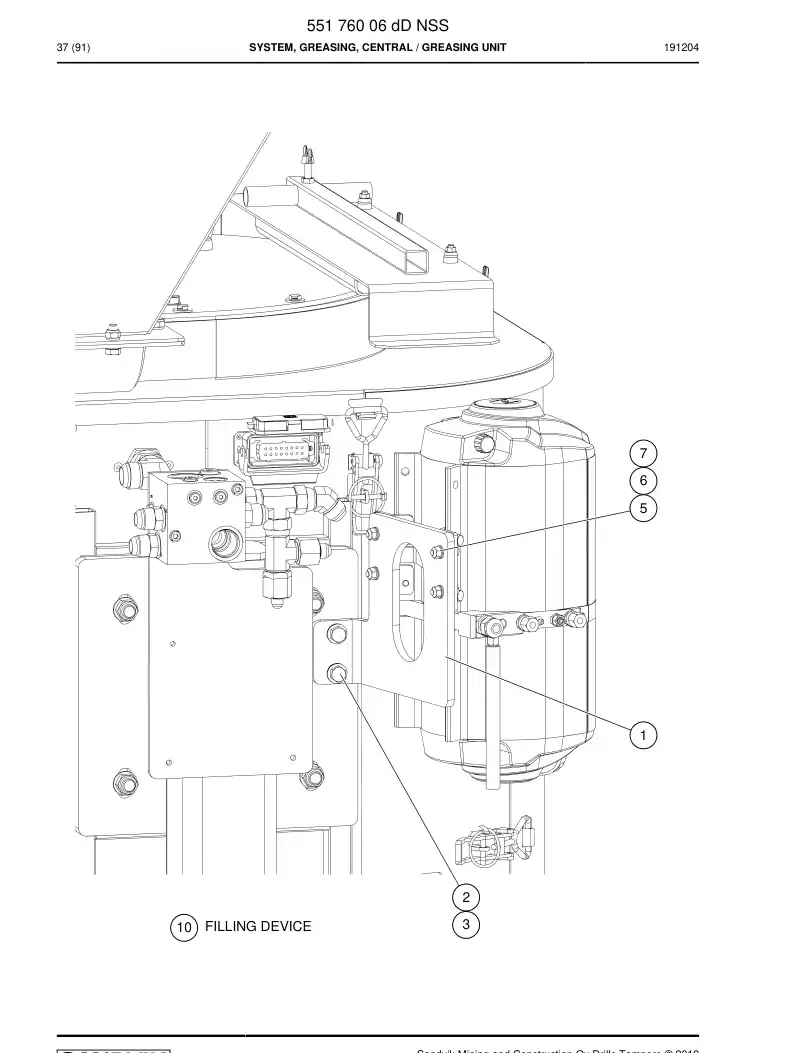 55176006d 551 760 06d System, Greasing, Central - Sandvik Technical Drawing