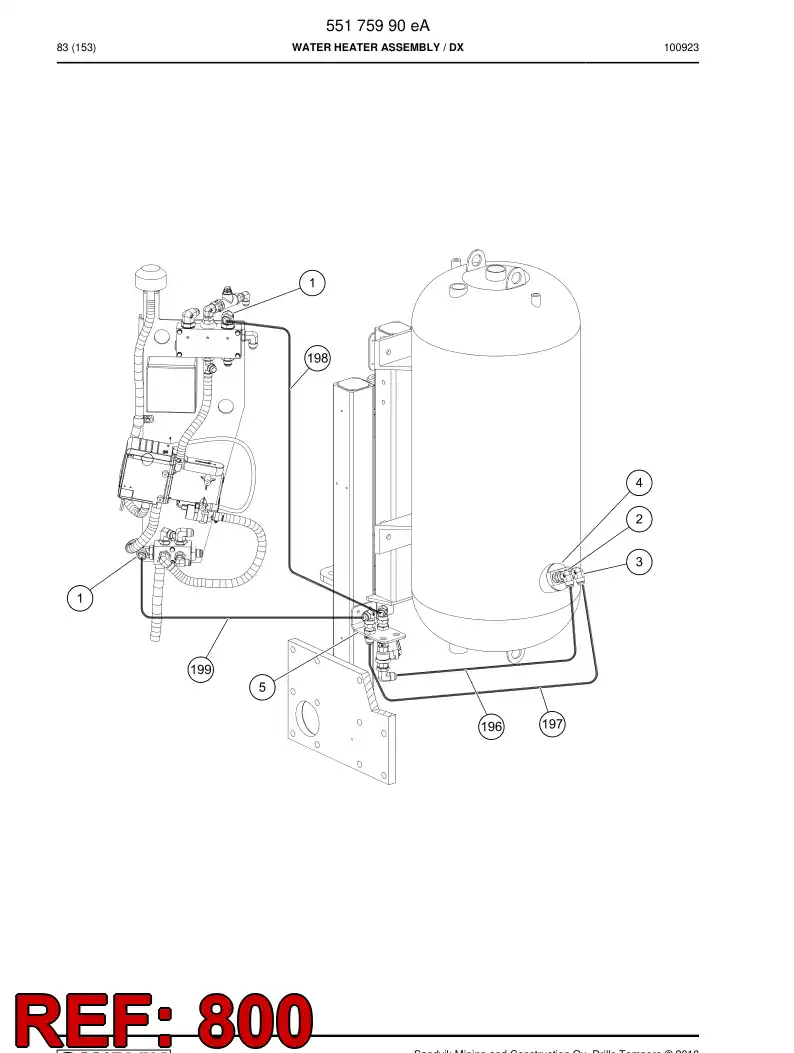 55176051a 551 760 51a Hose set - Sandvik Technical Drawing