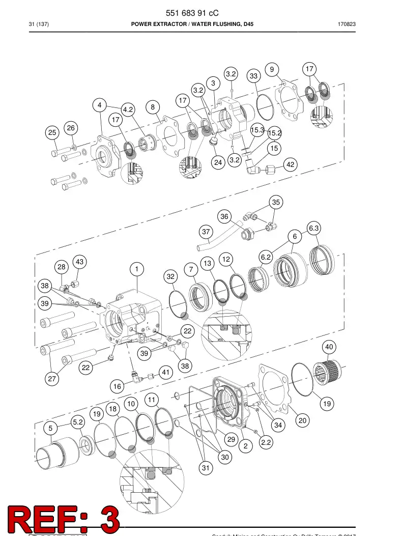 55176070 551 760 70 Housing, Seal - Sandvik Technical Drawing