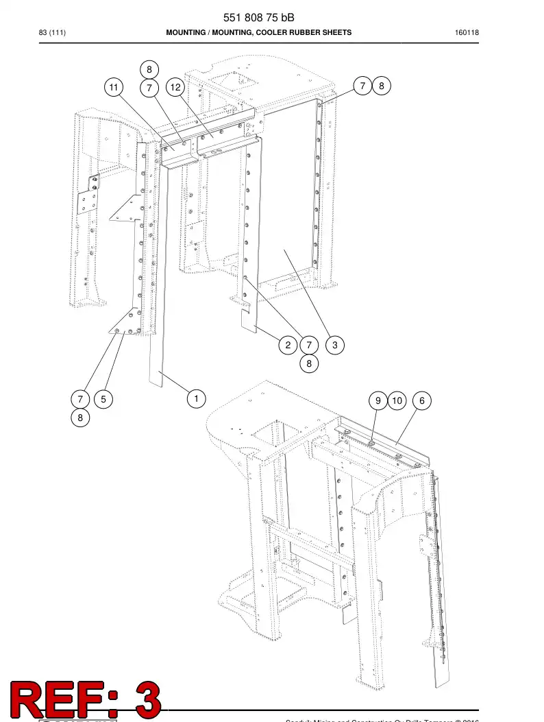 55176085a 551 760 85a Plate - Sandvik Technical Drawing