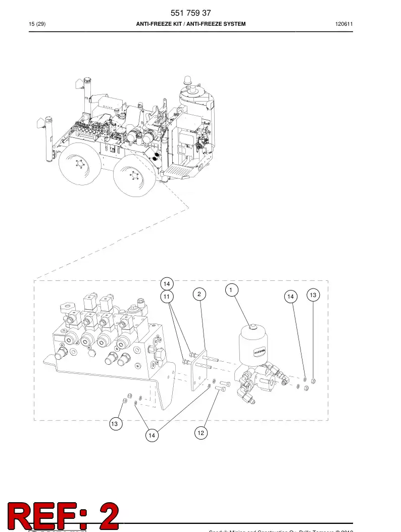 55176192 551 761 92 Mounting plate - Sandvik Technical Drawing