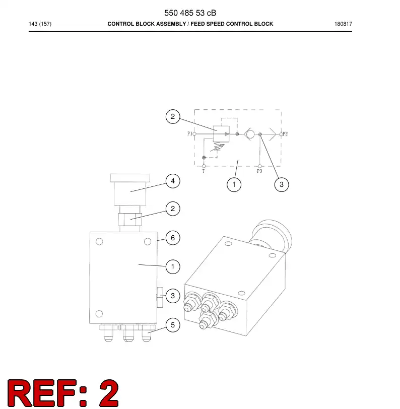 55176254 551 762 54 Valve, Pressure Reducing - Sandvik Technical Drawing