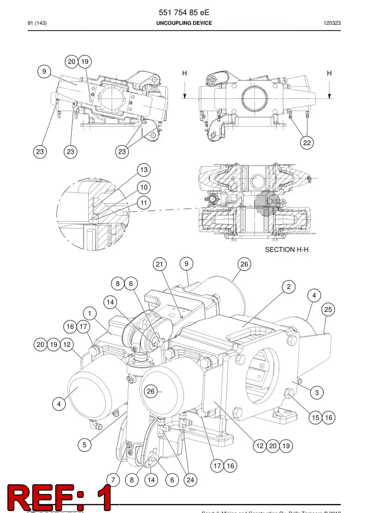 55176396 551 763 96 Swing piece - Sandvik Technical Drawing