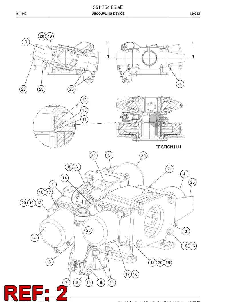 55176397 551 763 97 Centering piece - Sandvik Technical Drawing