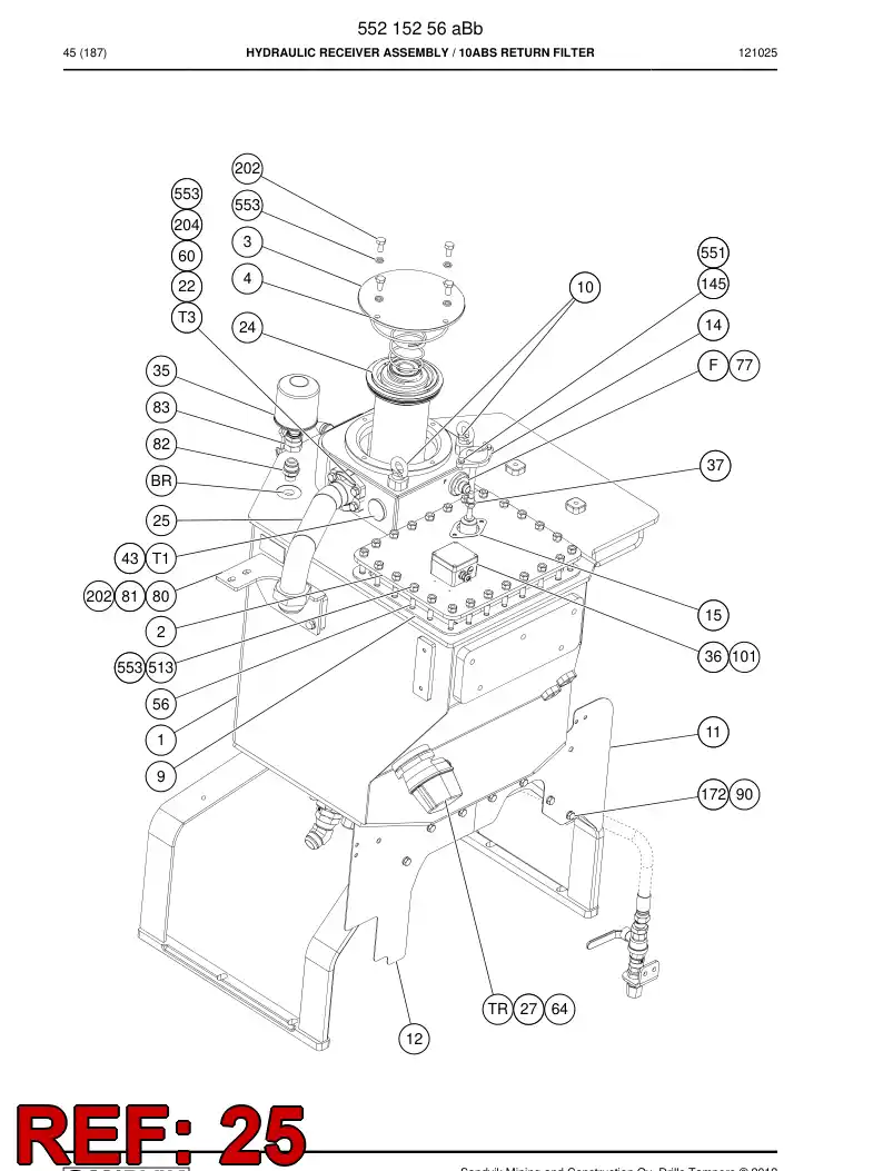 55176454 551 764 54 Pipe, Return - Sandvik Technical Drawing
