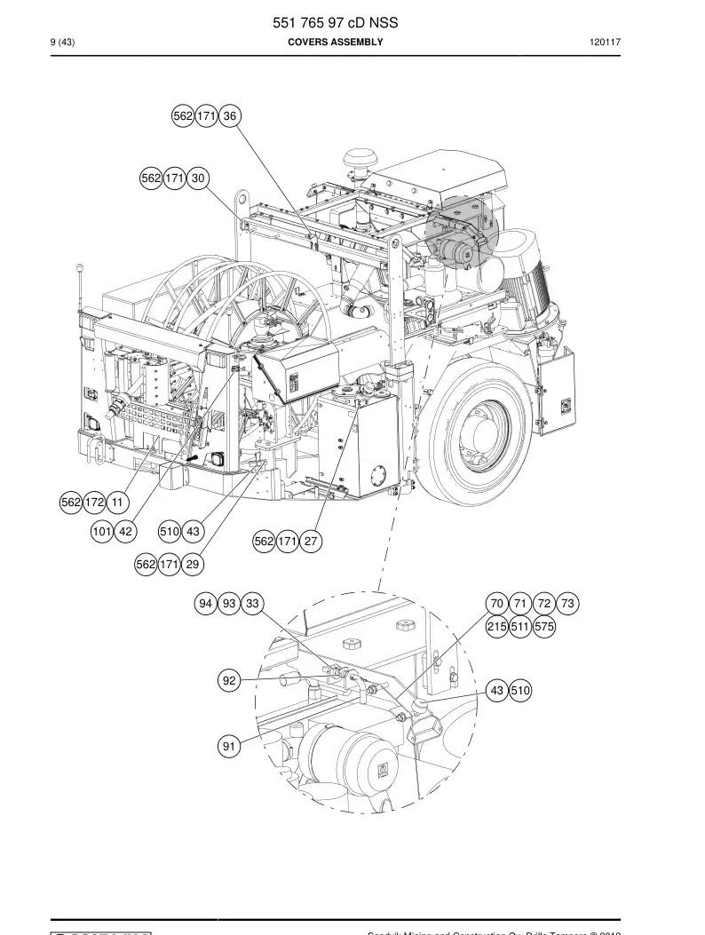 55176597c 551 765 97c COVERS ASSEMBLY - Sandvik Technical Drawing