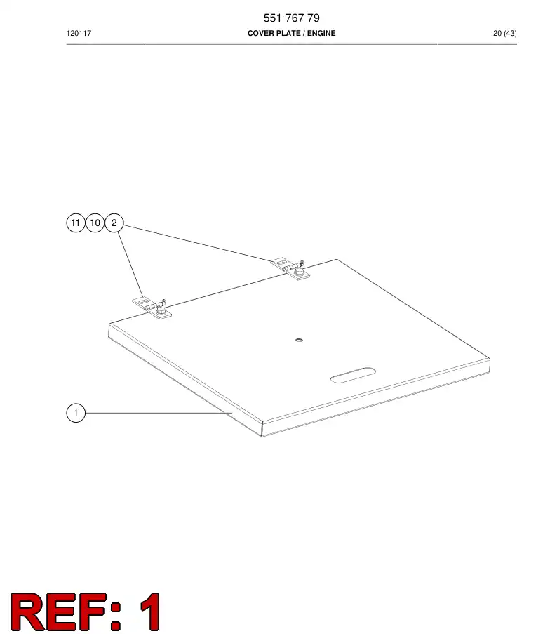 55176778 551 767 78 Plate - Sandvik Technical Drawing