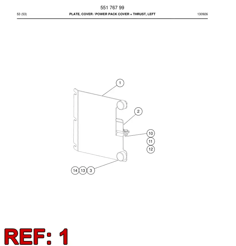 55176800 551 768 00 Plate, Cover - Sandvik Technical Drawing