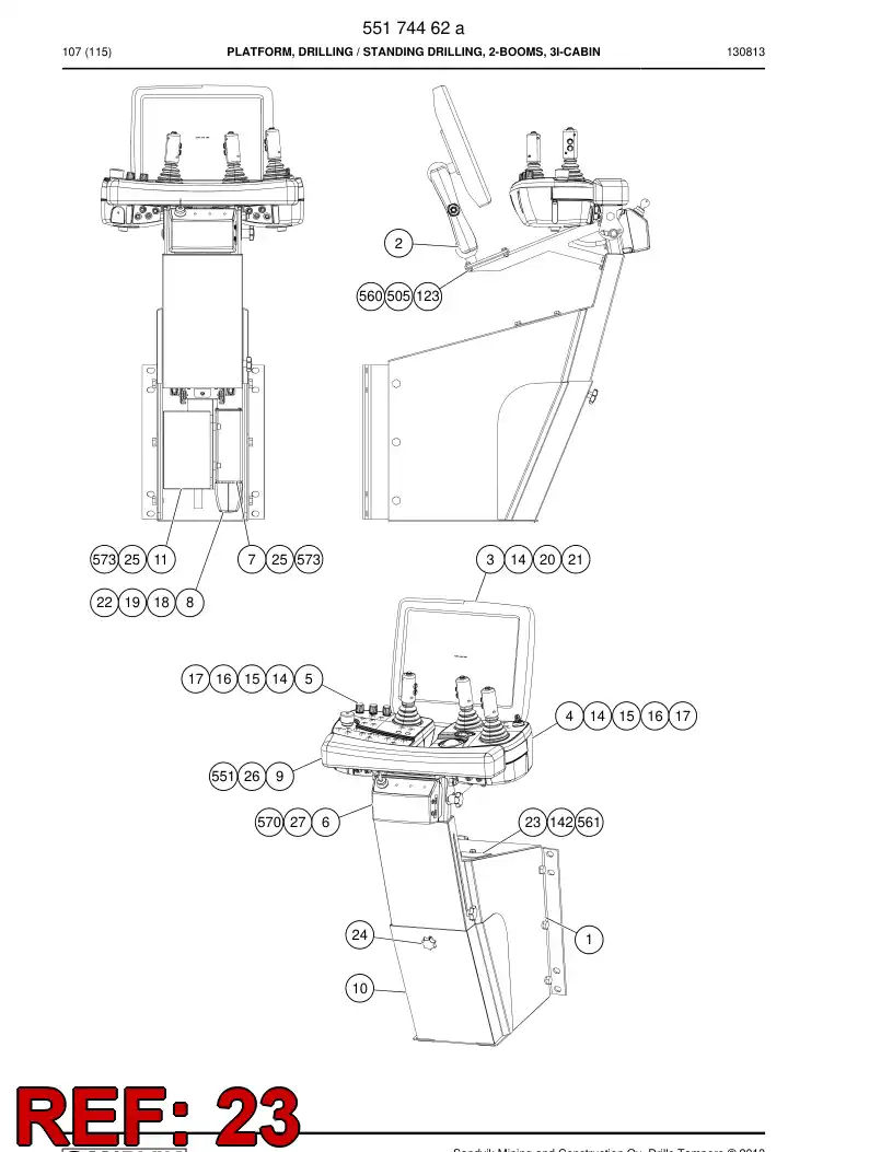 55176813 551 768 13 Plate - Sandvik Technical Drawing