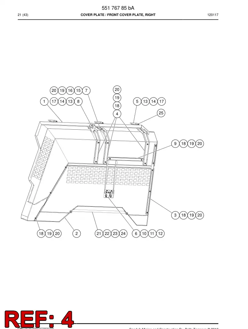55176830 551 768 30 Stiffener - Sandvik Technical Drawing