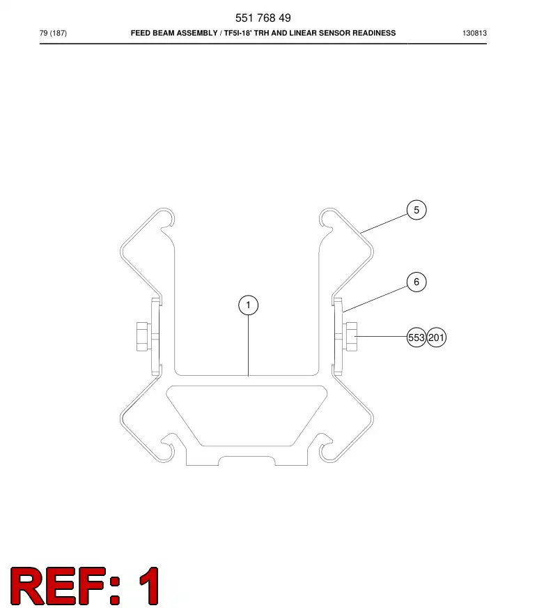 55176851 551 768 51 Beam, Feed - Sandvik Technical Drawing