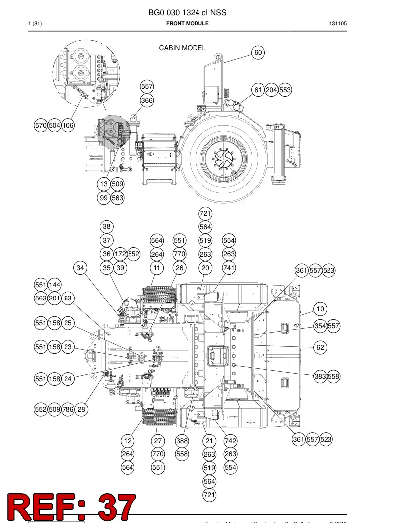 55176905 551 769 05 Bracket - Sandvik Technical Drawing