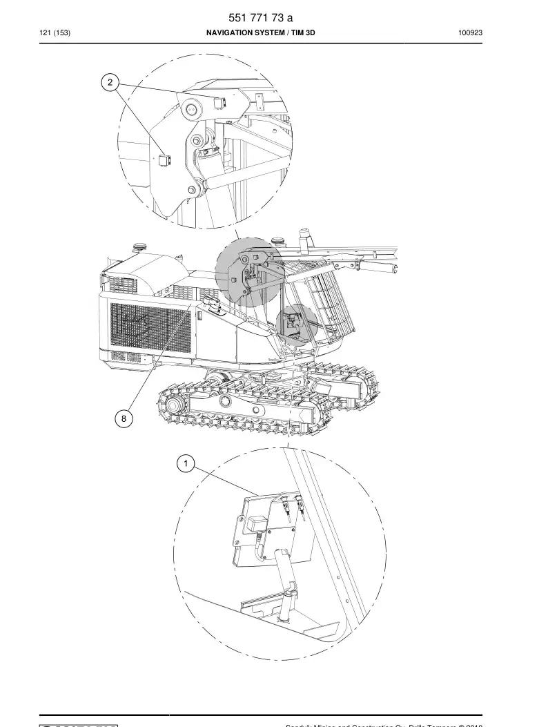 55177173a 551 771 73a NAVIGATION SYSTEM - Sandvik Technical Drawing