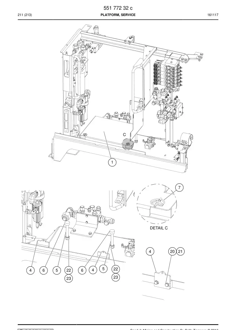 55177232d 551 772 32d Platform, Service - Sandvik Technical Drawing