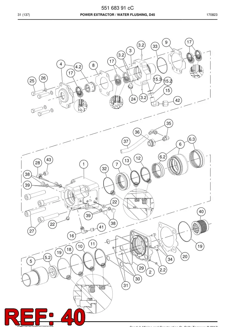 55178396a 551 783 96a Driver (bronze) - Sandvik Technical Drawing