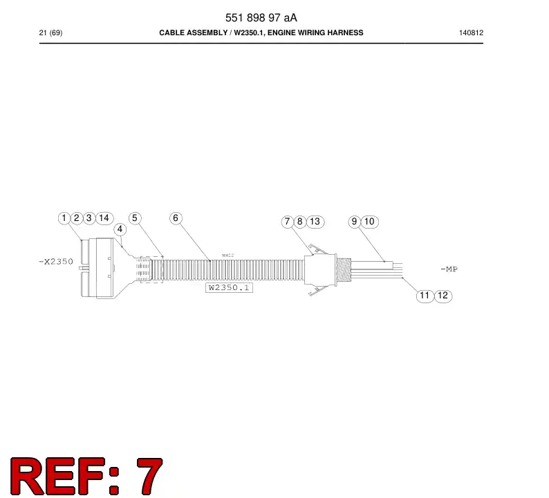 55178398a 551 783 98a Entry, Cable - Sandvik Technical Drawing