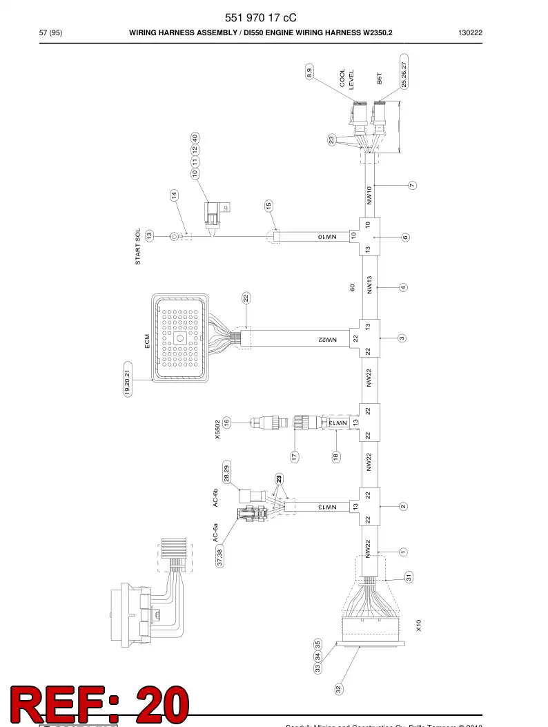 55178422 551 784 22 Contact, Female - Sandvik Technical Drawing