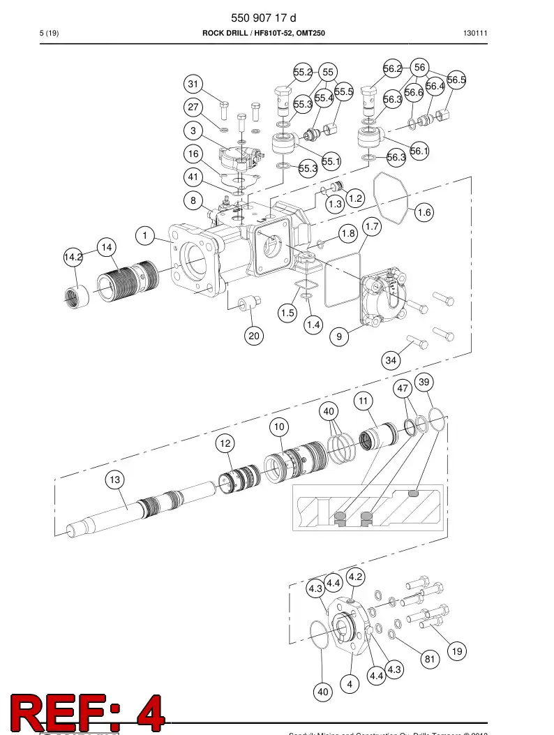 55178507b 551 785 07b Cover, Rear - Sandvik Technical Drawing
