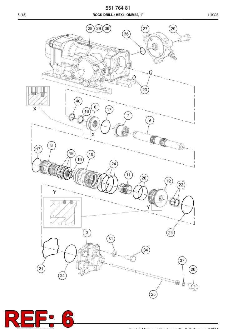 55178516 551 785 16 Housing, Seal - Sandvik Technical Drawing
