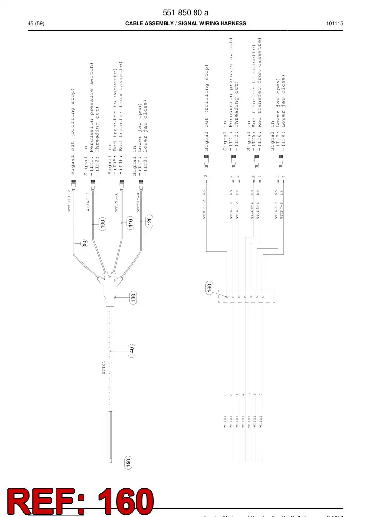 55178518 551 785 18 Extension, Cable - Sandvik Technical Drawing