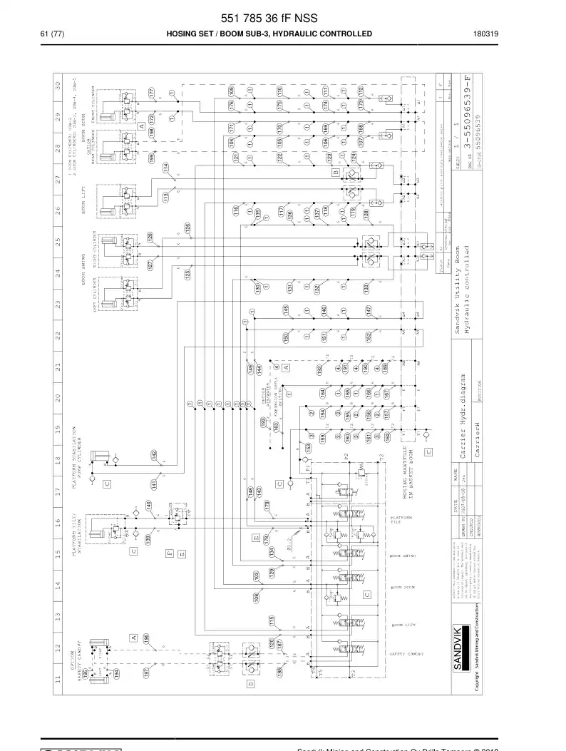 55178536f 551 785 36f Hosing Set - Sandvik Technical Drawing