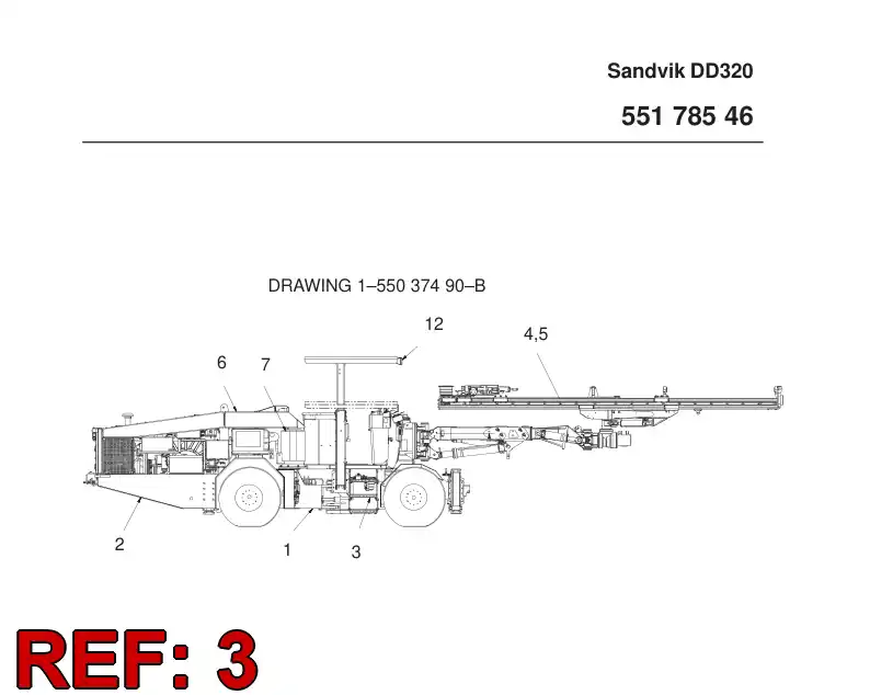 55178539 551 785 39 CARRIER MODULE - Sandvik Technical Drawing