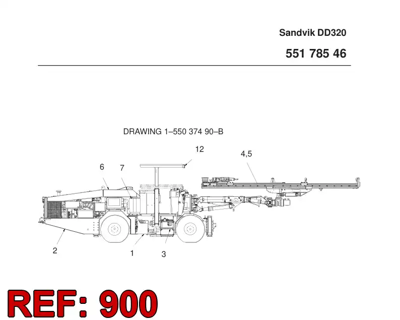 55178545 551 785 45 SEPARATE PARTS - Sandvik Technical Drawing