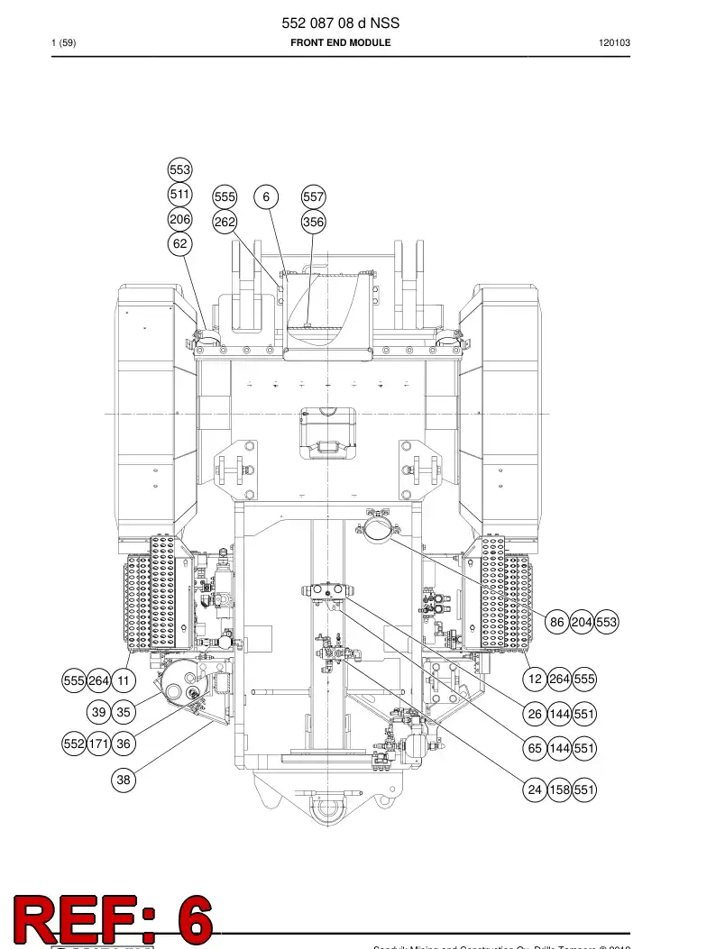 55178565 551 785 65 Front box - Sandvik Technical Drawing