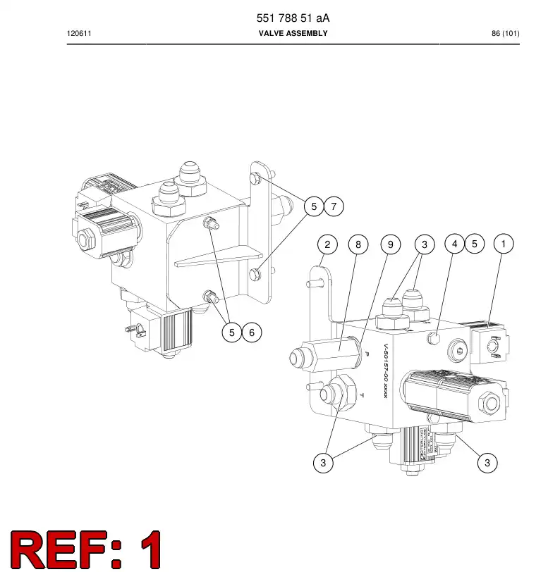 55178743 551 787 43 Valve, Proportional, Directional - Sandvik Technical Drawing