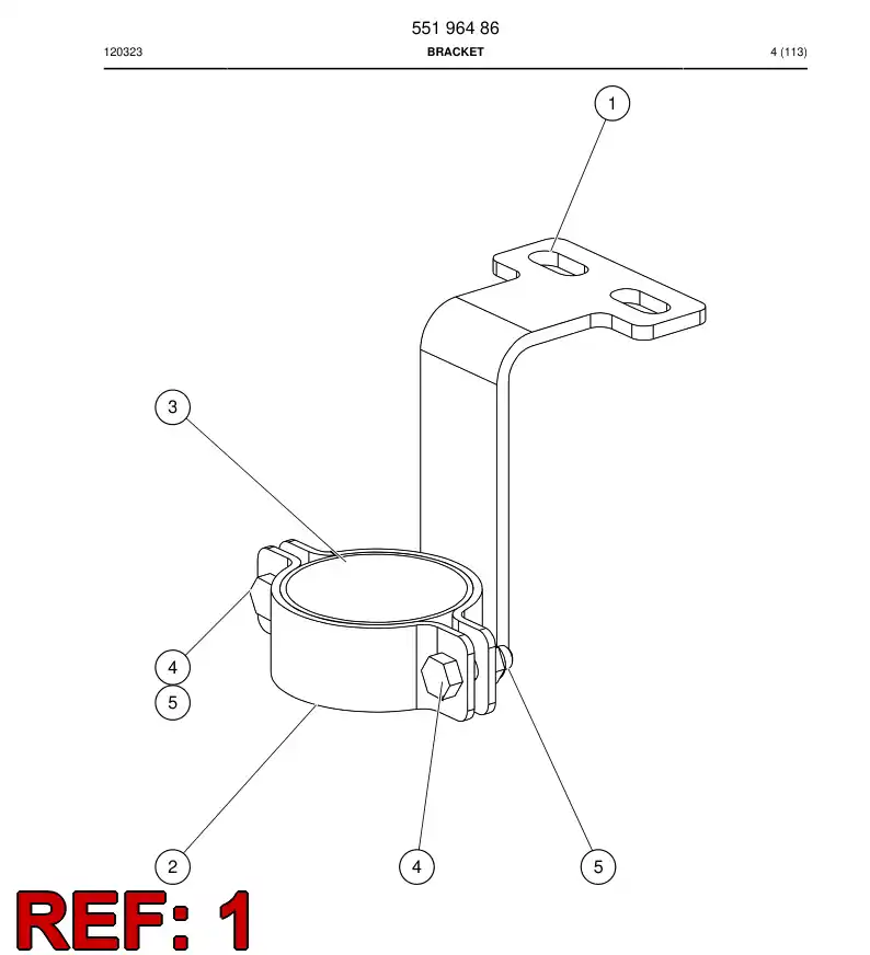 55178744 551 787 44 Strap, Metal - Sandvik Technical Drawing