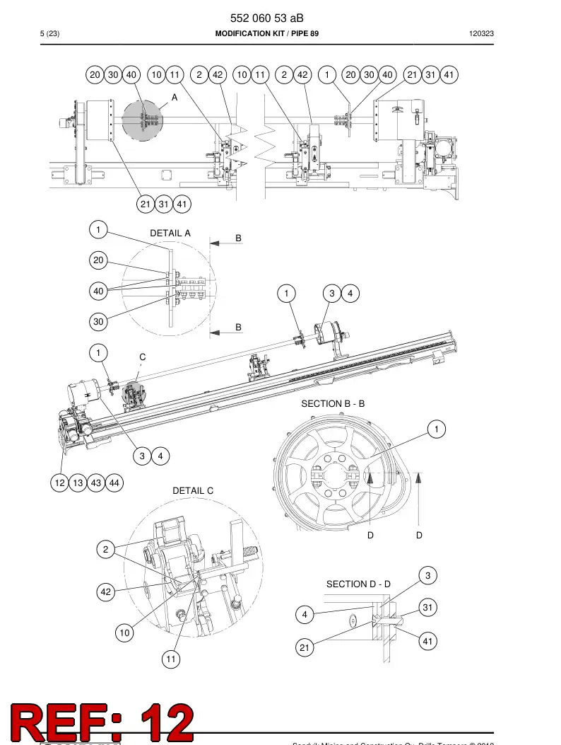 55178753 551 787 53 Friction disc - Sandvik Technical Drawing