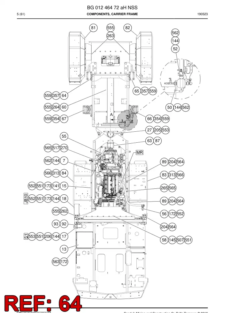 55178949 551 789 49 Supporting block - Sandvik Technical Drawing