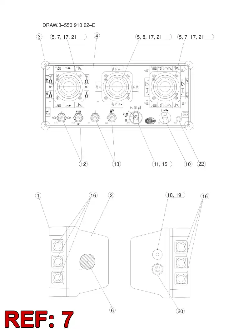 55178987 551 789 87 Joystick - Sandvik Technical Drawing