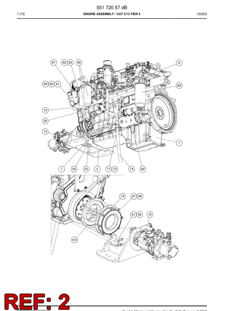 55178991 551 789 91 Support, Engine - Sandvik Technical Drawing