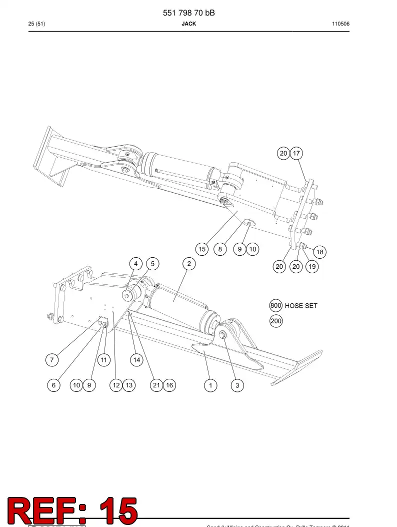 55179124b 551 791 24b Plate lug - Sandvik Technical Drawing