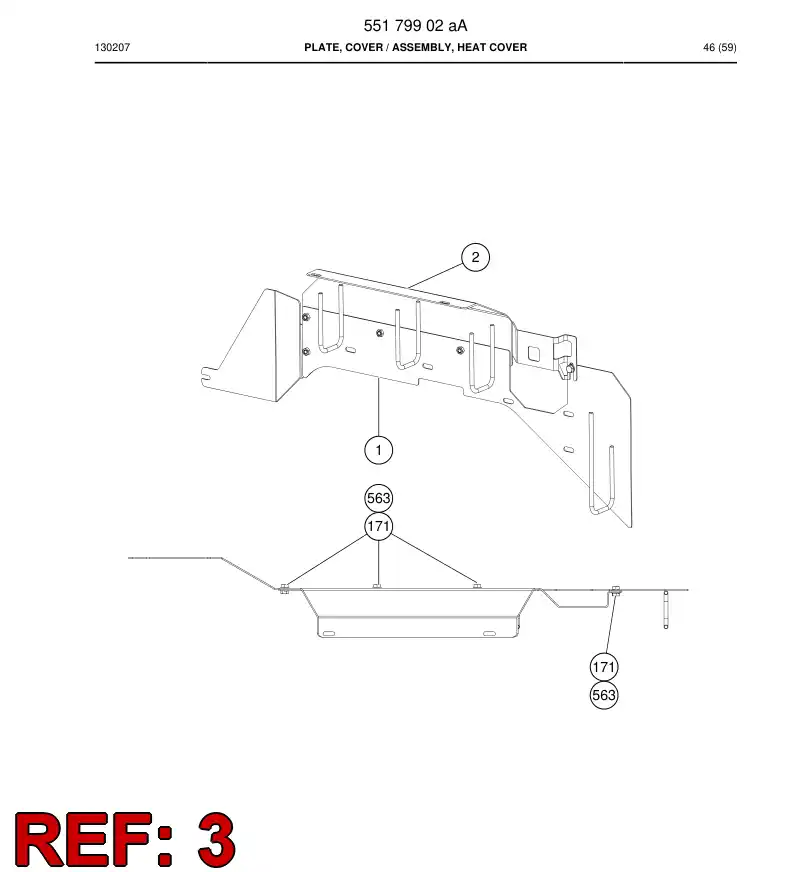55179157a 551 791 57a Plate, Cover - Sandvik Technical Drawing