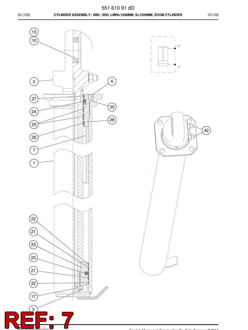 55179163b 551 791 63b Bushing - Sandvik Technical Drawing