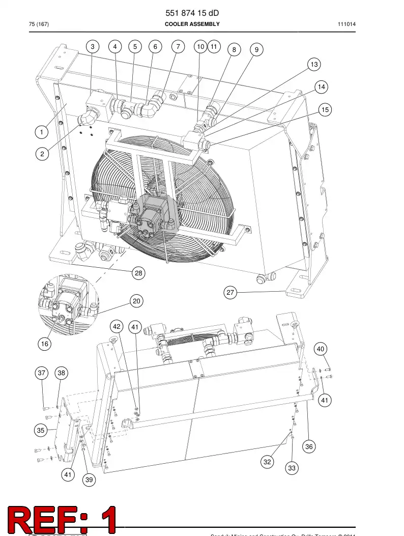 55179251 551 792 51 Oil cooler - Sandvik Technical Drawing