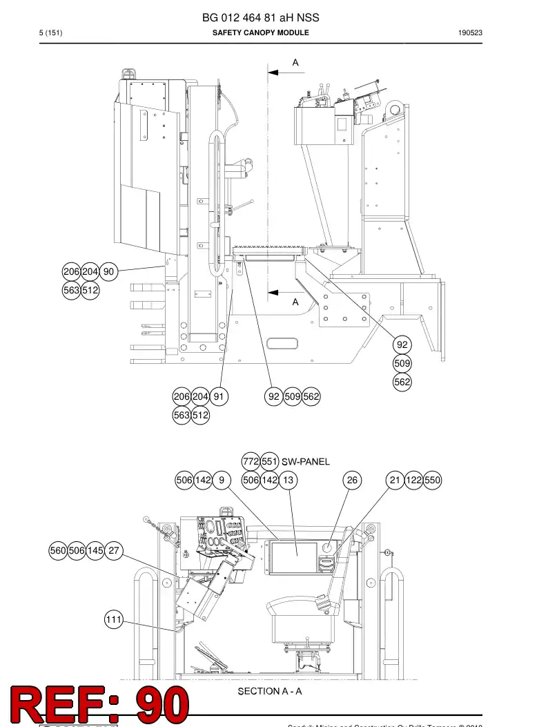 55179269a 551 792 69a Support - Sandvik Technical Drawing