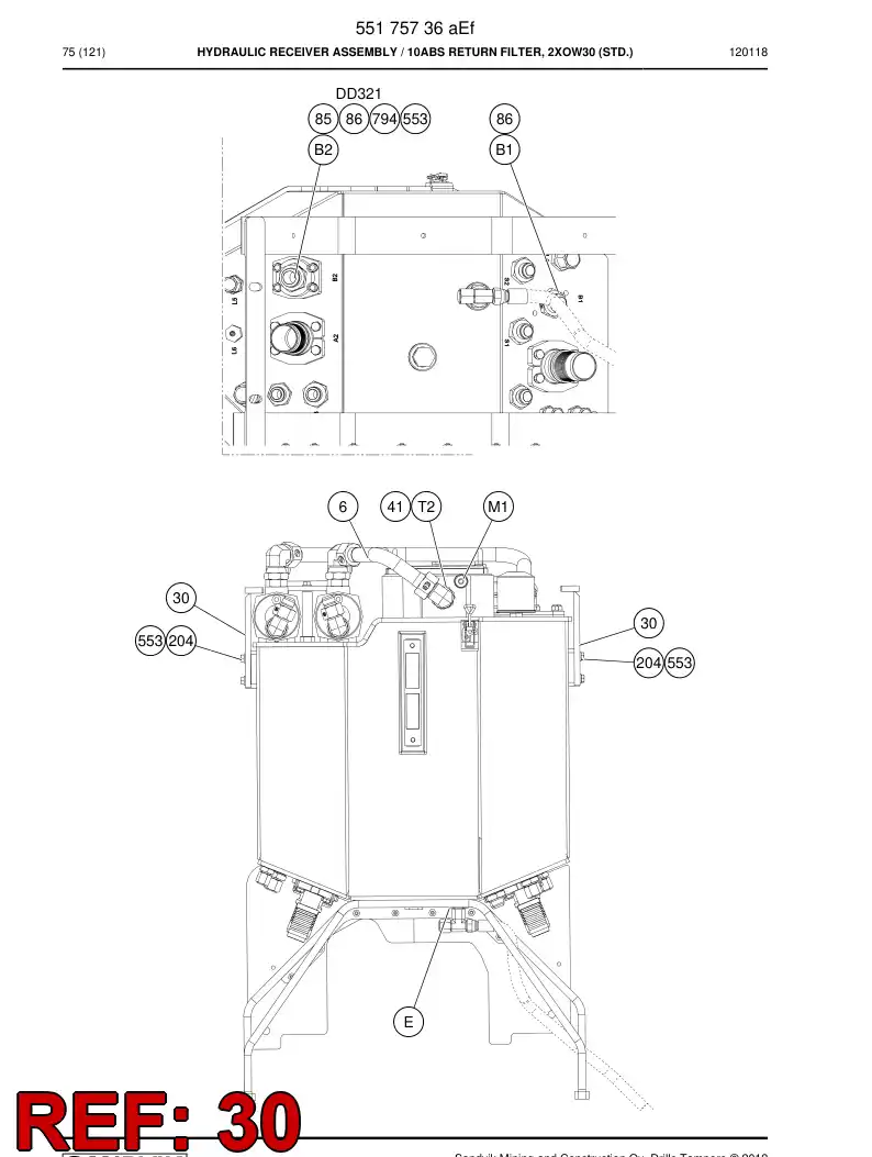 55179293 551 792 93 Support - Sandvik Technical Drawing