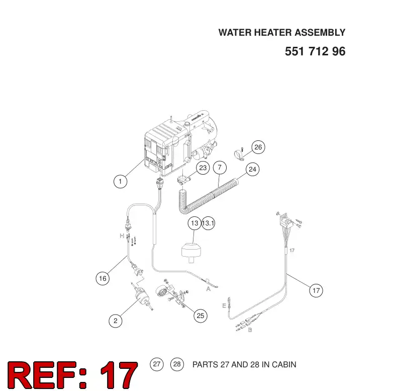 55179321 551 793 21 Wiring Kit - Sandvik Technical Drawing