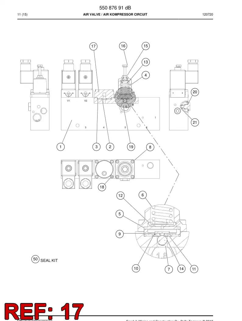 55179430 551 794 30 Middle cover - Sandvik Technical Drawing