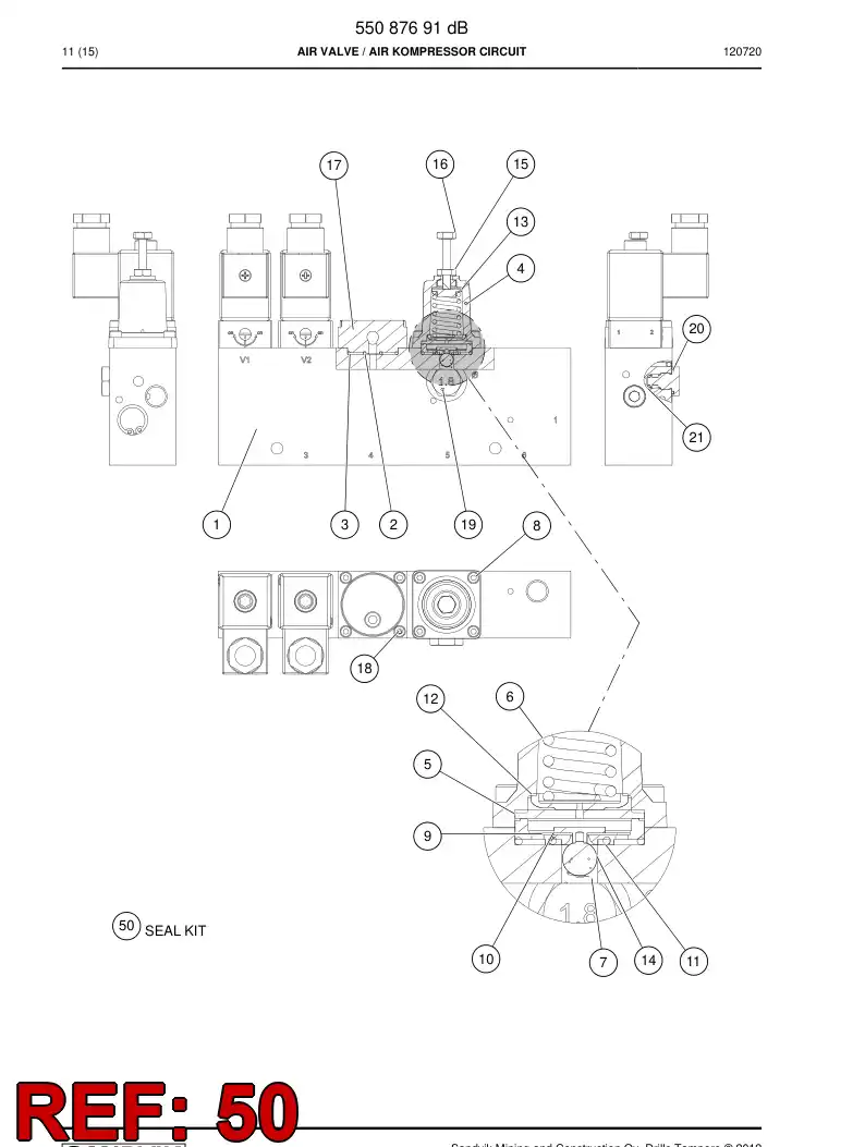 55179431 551 794 31 Seal kit - Sandvik Technical Drawing
