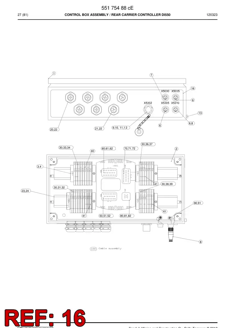 55179434 551 794 34 Decal - Sandvik Technical Drawing