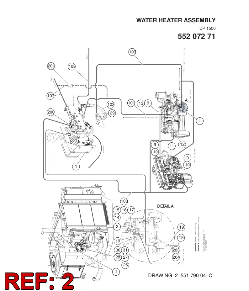 55179451 551 794 51 WATER HEATER ASSEMBLY - Sandvik Technical Drawing