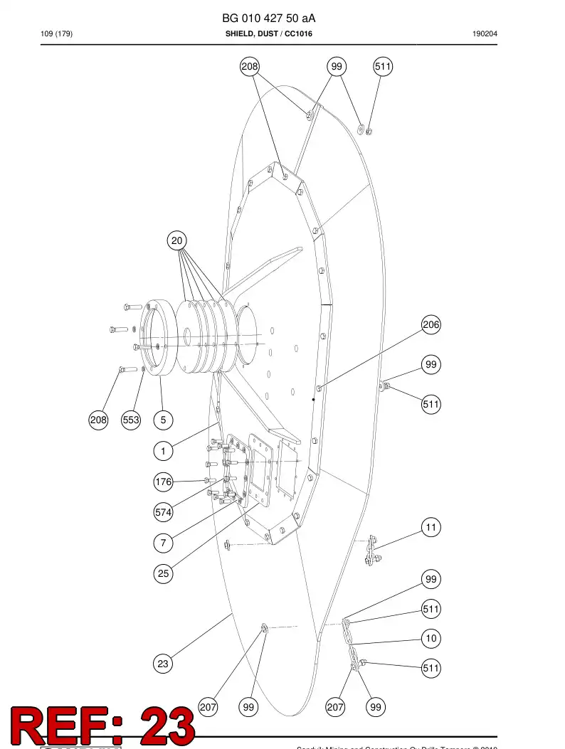 55179656a 551 796 56a Cover, Rubber - Sandvik Technical Drawing