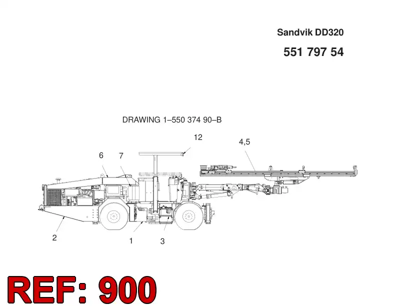 55179753 551 797 53 SEPARATE PARTS - Sandvik Technical Drawing